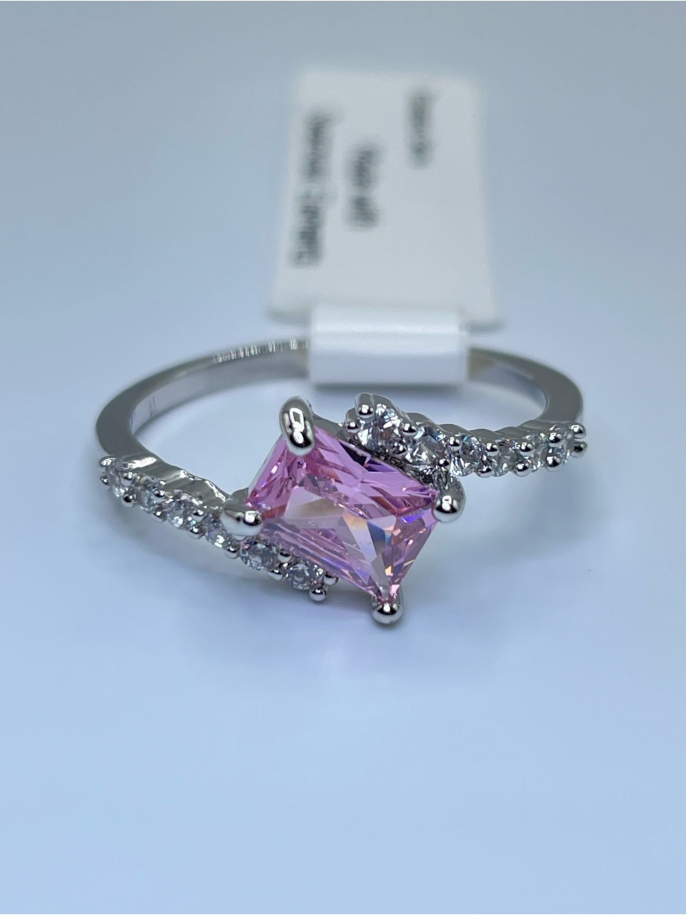 Swarovski Crystal Elements Pink Swarovski Crystal Art Deco Ring Size 8.5